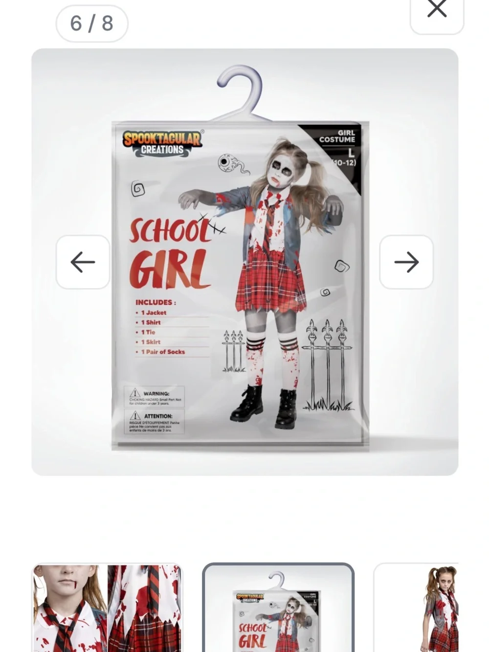 Spooktacular Creations Zombie Schoolgirl Costume,